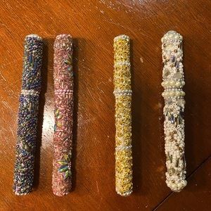 Individual handmade pens choose blue , pink, gold or white
